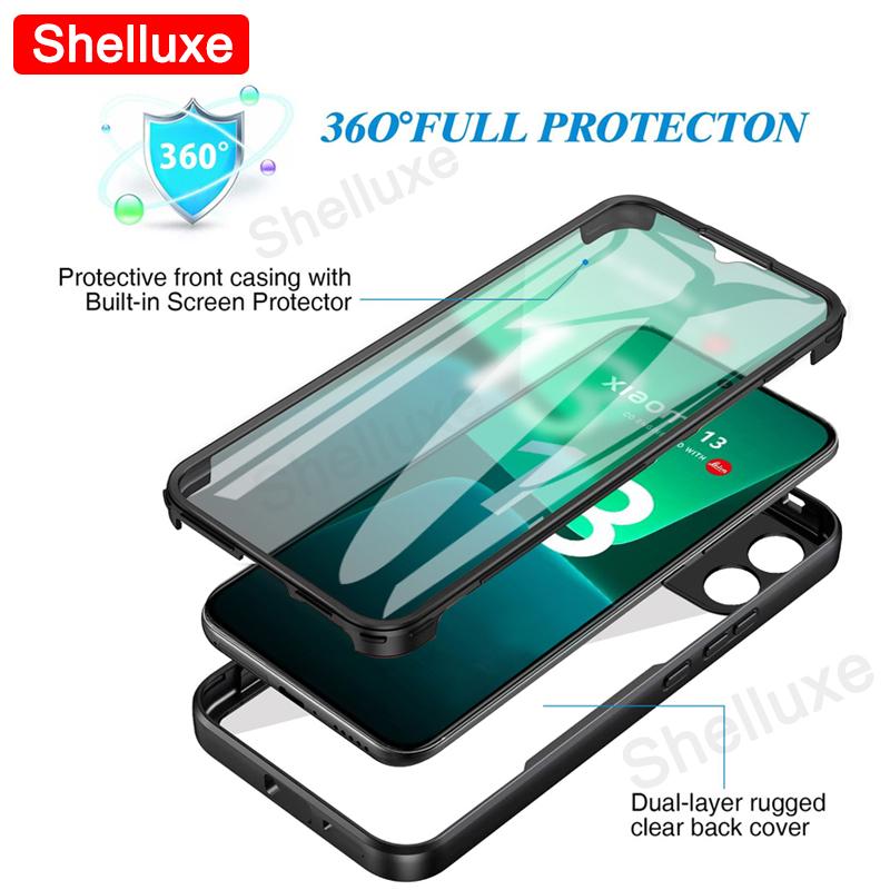 Для Xiaomi13 360 Полная защита корпуса Передняя+Задняя Прозрачный чехол Shelluxe Для Xiaomi Mi 13 Lite 13T Xiaomi13T Pro Силиконовая Двусторонняя крышка