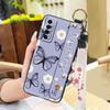 Durable Ring Phone Case For Tecno Camon17P Phone Holder Silicone Waterproof Dirt-resistant Flower Oil Painting Lanyard