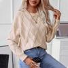Autumn Winter Vintage Loose Long Sleeve Top Solid Color Cardigan Knitwear O-Neck Sweater