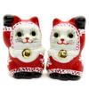 Waza no Kura Lucky Cat Украшение Kutani Ware Chibi Lucky Cat Санта Открытие Празднование Подарок На День Рождения Пара Подарок