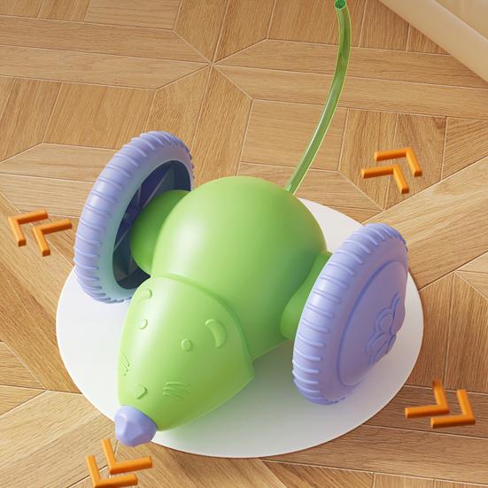 Интерактивная игрушка-мышь Yousheng для кошек, умная самодвижущаяся мышь с подсвечивающимся хвостом, автоматическая катающаяся игрушка-развлечение для домашних кошек, для преследования и охоты