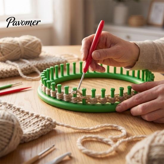 Beginners Weaving Tool Knitting Loom Set with Crochet Hook, Needle, Plastic Round Rectangular Yarn Kit, Beginner for DIY Hat Scarf Shawl Sweaters