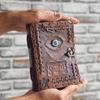 Кожаный Книга Теней, Лучший подарок на тему Хэллоуина, 200 страниц для письма, Блокнот с Глазом Фатимы, Готический хоррор гримуар,