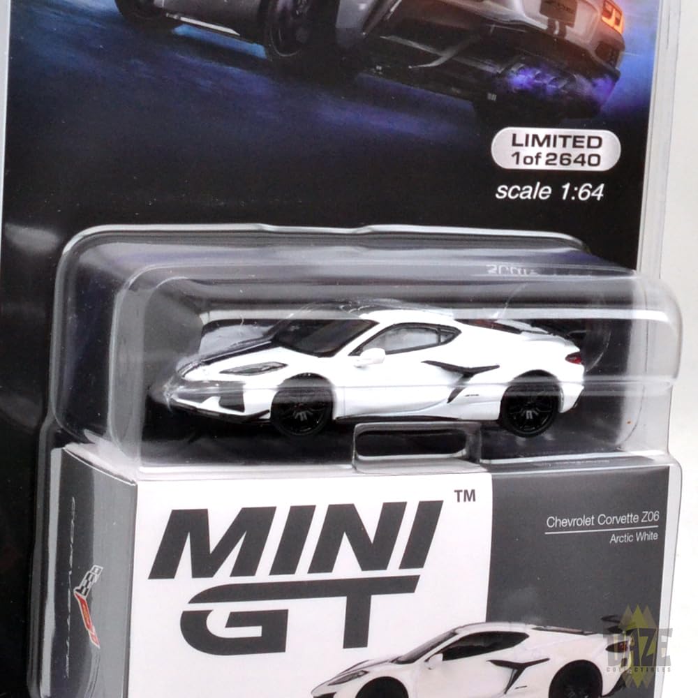 MINI GT Масштаб 164 США. MiJo Toys Лимитированная серия Chevrolet Corvette Z06 2023 (Арктический белый)