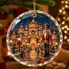 Christmas Tree Hanging Decor Landscape Scene Acrylic Ornament for Holiday Decor, Decorative Winter Figurine Keepsake Party And Seasonal