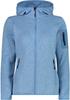 Jacket CMP Woman Fleece Jacket Fix Hood (3H19826) Women's Thick Fleece Jacket Knit-Tech In a Mottled Color with a Hood (3H19826) Niagara/b. Blue