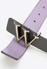 Wittchen Women's Leather Belt With W-Shaped Buckle, Gray-Purple, Genuine Leather