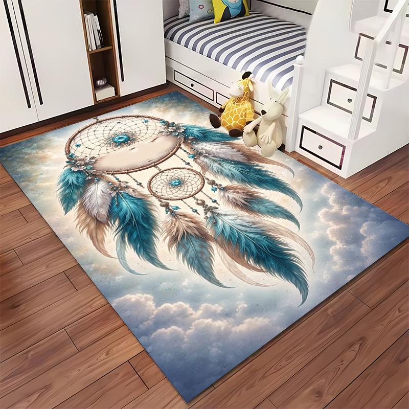 Artistic Geometric Modern Wall Art Area Rug, Non-Slip Washable Throw Carpet for Living Room Bedroom Entryway Home #1338