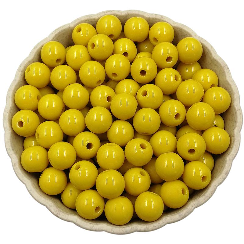 Товары для вечеринок для изготовления украшений Круглые свободные бусины своими руками Однотонные 50 шт. Многоцветные 10 мм Непрозрачные