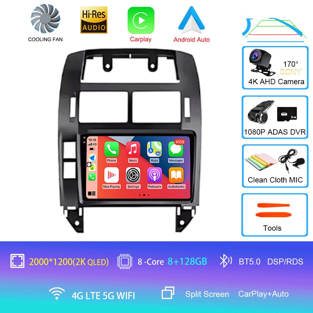 Для Volkswagen VW Polo MK4 6Q 9N 9N3 2004-2009 Автомобильный радиоприемник Android 14 Авто Мультимедиа Видеоплеер GPS Carplay QLED Экран Стерео