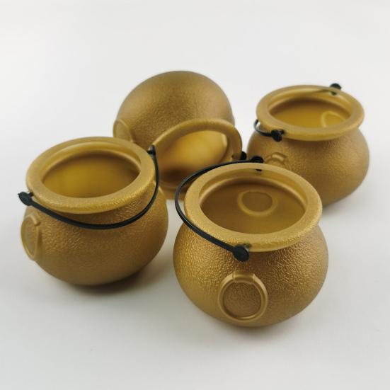 12 шт. ведерок для конфет на Хэллоуин, черный пластиковый котел для ведьмы, чайник, держатель для подарков на Хэллоуин для вечеринок, украшения для домашнего праздника