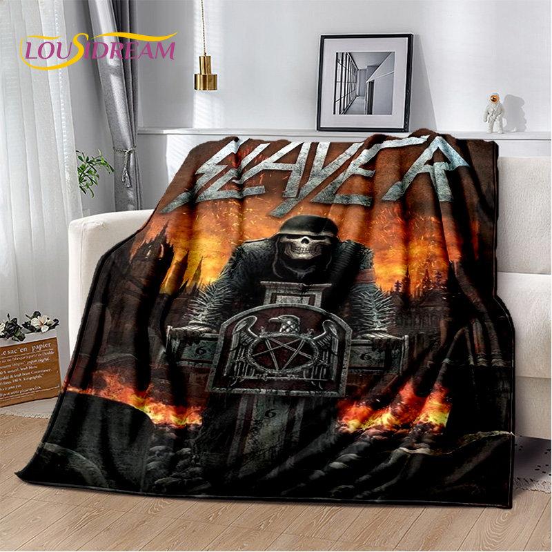 Мягкое плюшевое одеяло Slayer Heavy Metal Band, фланелевое одеяло, одеяло для гостиной, спальни, кровати, дивана, чехол для пикника, теплое детское одеяло