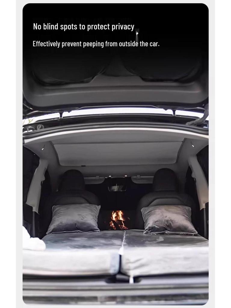 Tesla Model 3/Y Sunshade: Refresh Version Opaque Camping Privacy Curtain with Suction Cups