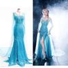 Halloween Elsa-Inspired Evening Gown for Adults