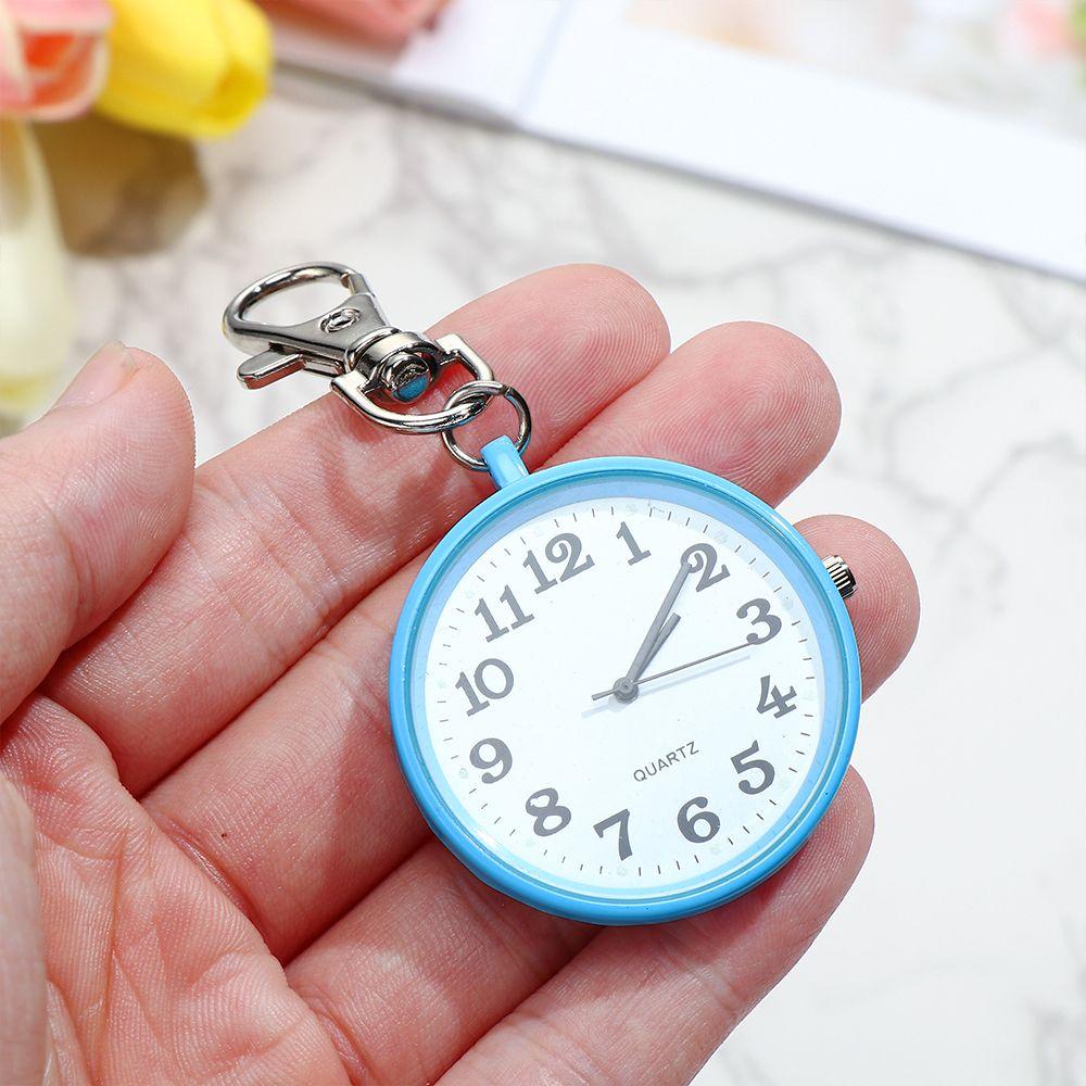 for Nurse Women Unisex Nurse Watches Minimalist Quartz Pocket Watch Ultra Thin Open Face Key Buckle
