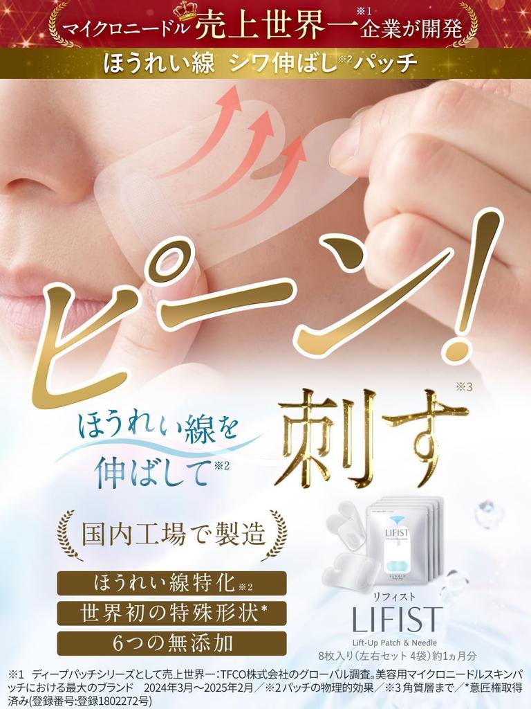 Nasolabial Kita No Kaiteki Kobo Hyaluronic Acid Needle Patch [For Folds] Refist, Patch,