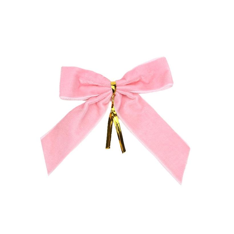 10PCS Christmas Tree Pendant Rustic Small Velvet Holiday Christmas Bows Ribbon Ornament Diy Craft Wrapping Decorations