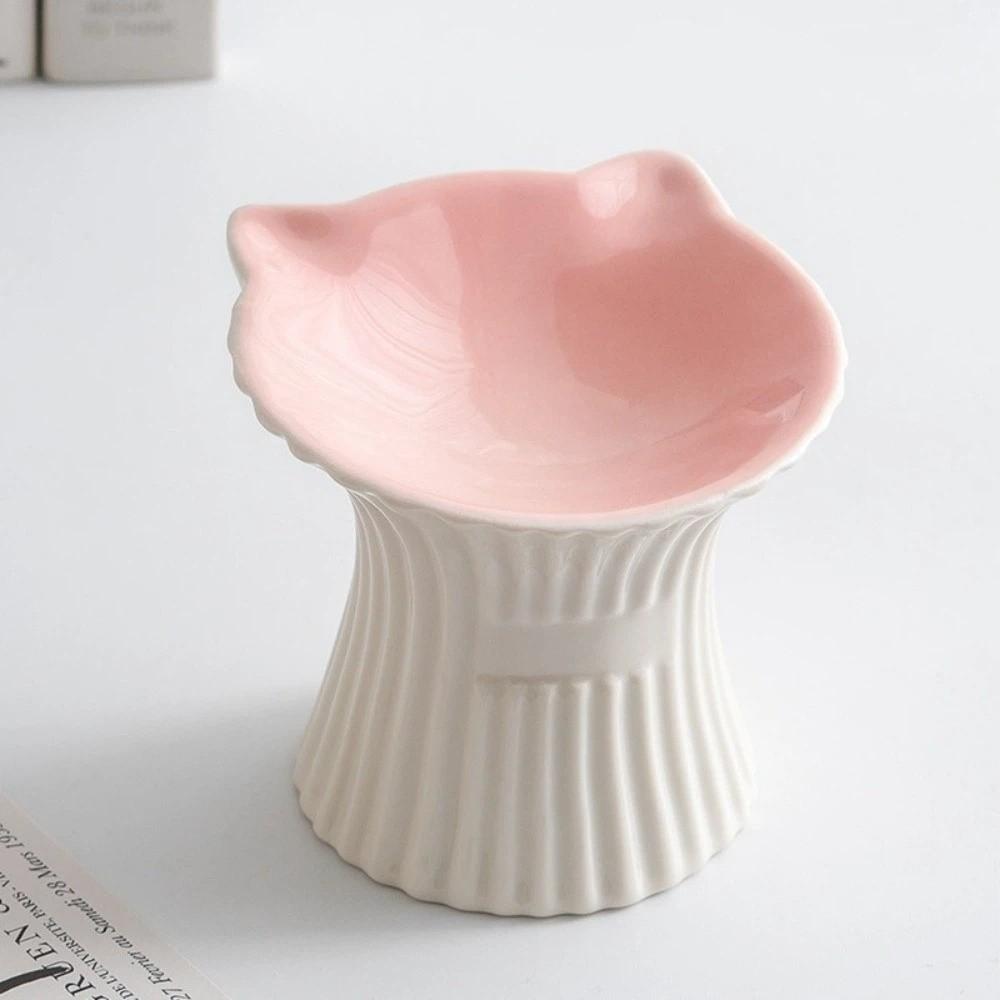 High Foot Dog Food Feeder Anti-Slip Base Cat Feeding Dish Cute Pet Drinking Bowl Food Feeding