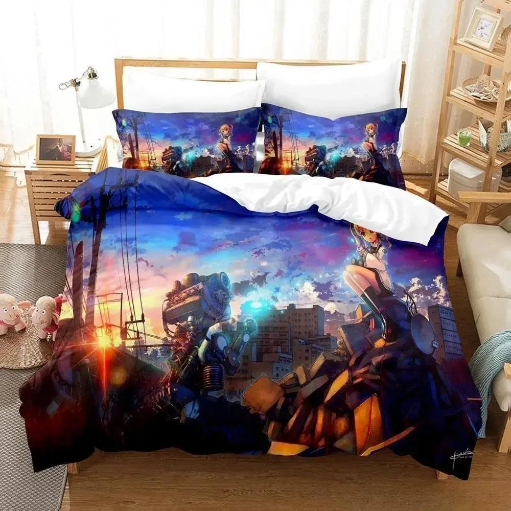 New Anime Robot Bedding Set Single Twin Full Queen King Size Bed Set Adult Kid Bedroom Duvet Cover Sets 3D Print Bed Sheet Set