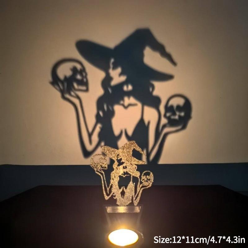 Funny Shadow Stand Metallic Candle Holder Halloween Decoration Desktop Ornaments Scary Tea Light Candle Stands Party Decor
