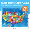 Momo Nashi America Puzzle for Kids Ages Educational Toy for Boys and Girls US Map Kids Puzzle with 50 States and Capitals Floor Jigsaw Puzzle for Kids