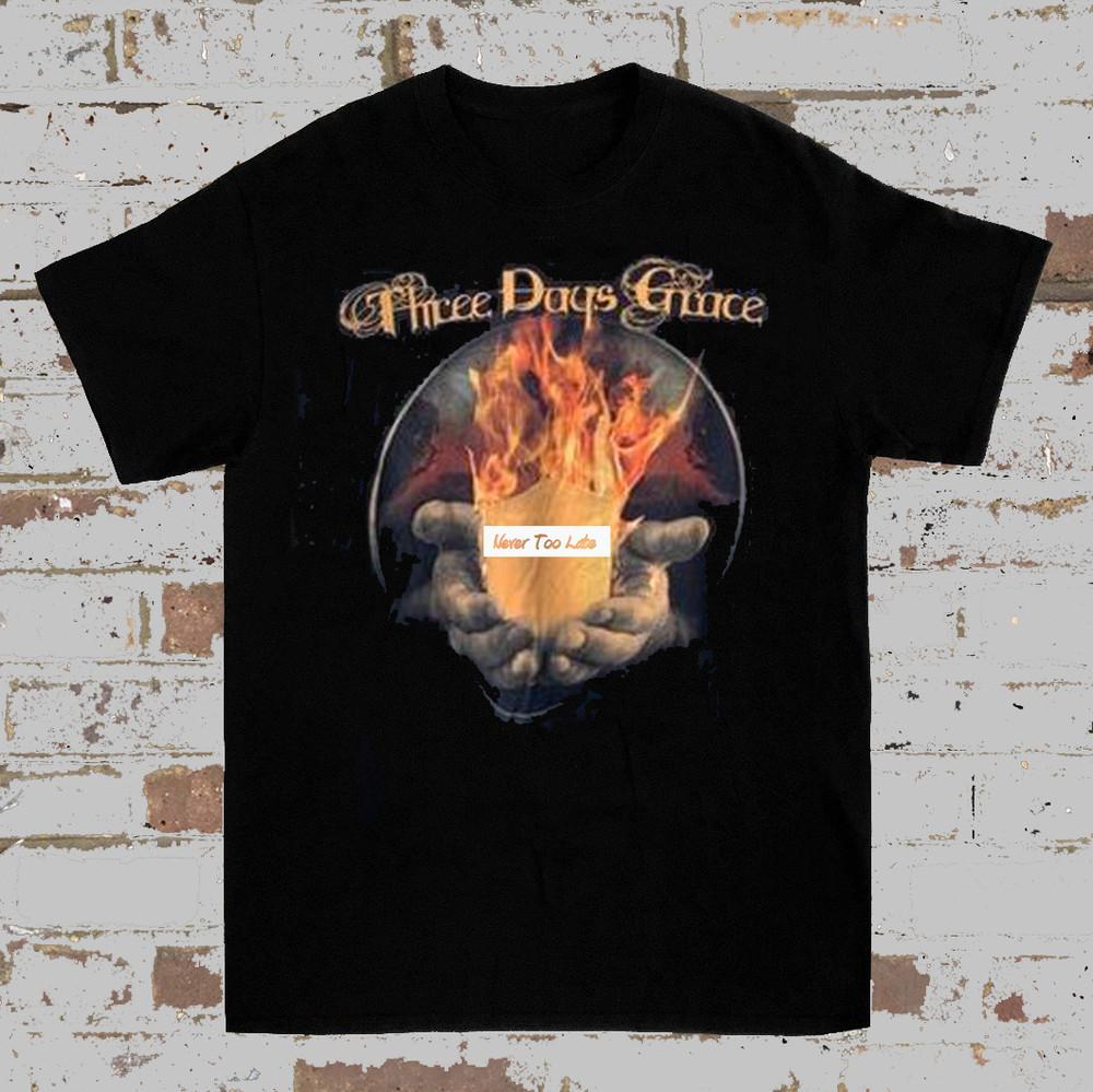 Three Days Grace Never Too Late Футболки Все размеры от S до 5XL Унисекс Футболка