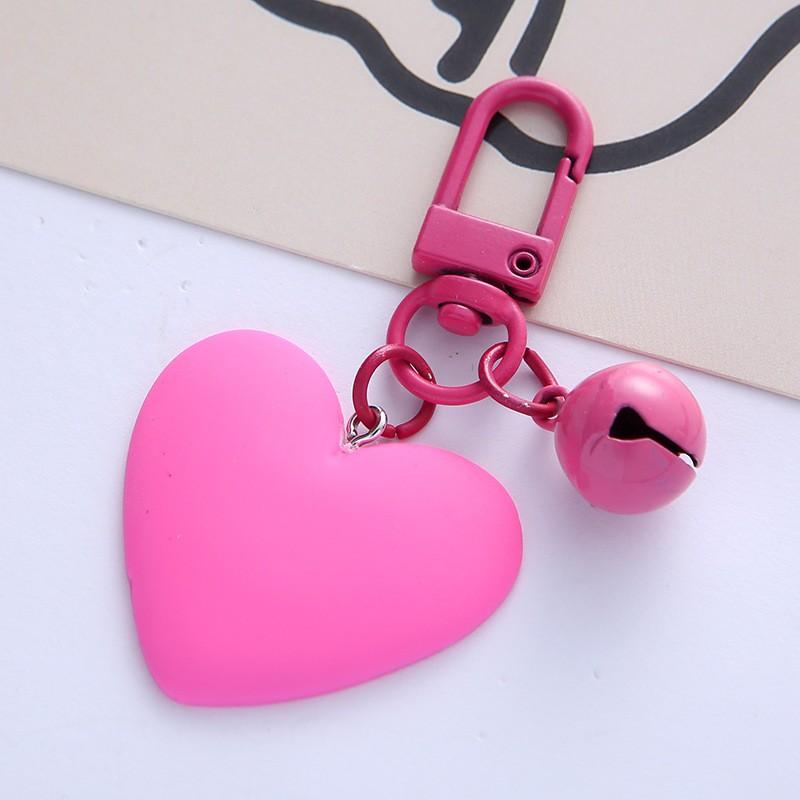 Ключница-колокольчик в форме сердца, конфетного цвета, Милый чехол для наушников в форме сердца, персика для девочки, Аксессуар-подвеска для сумки.