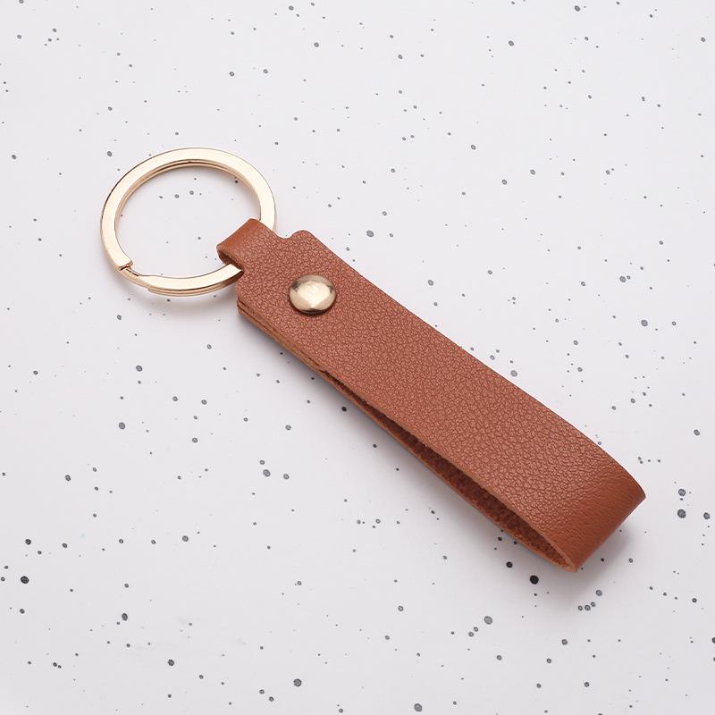 Spot PU Leather Keychain Pendant - Car Key Accessory & Business Gift