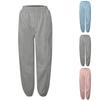 Women's High Waist Solid Color Casual Trousers Workout Sports Joggers Pants With Pockets