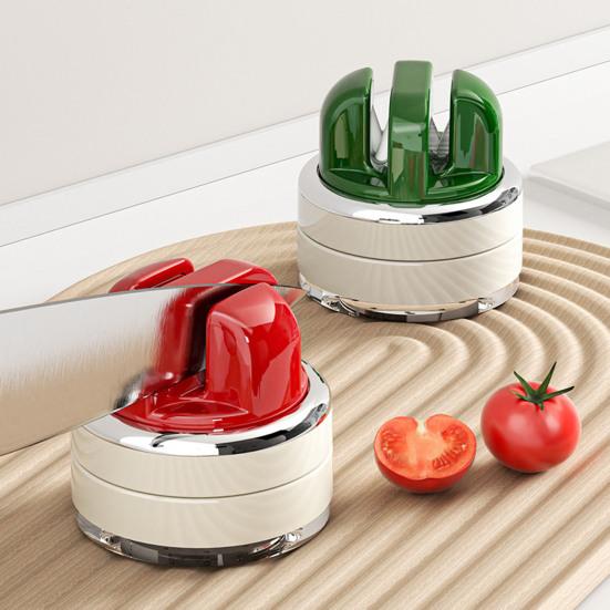 Точилка для ножей с присоской, вольфрамовая сталь и керамические точильные камни, портативная точилка для кухни, кемпинга, путешествий