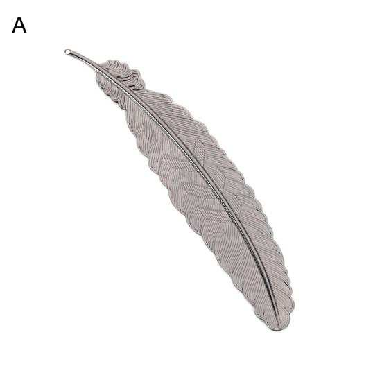 Anti Fade Bookmark Electroplating Brass Exquisite Feather Bookmark Stationery for Daily