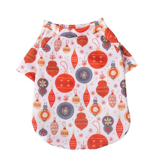 Футболка для домашних животных, моющийся принт, прочный мягкий наряд, свитер для собаки с рождественскими элементами