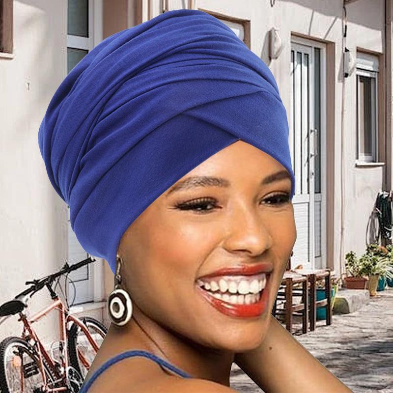 1Pc Hijab Indian Headwrap Head Wrap Extra Long Tube Cotton New Solid Color Magic Turban Women