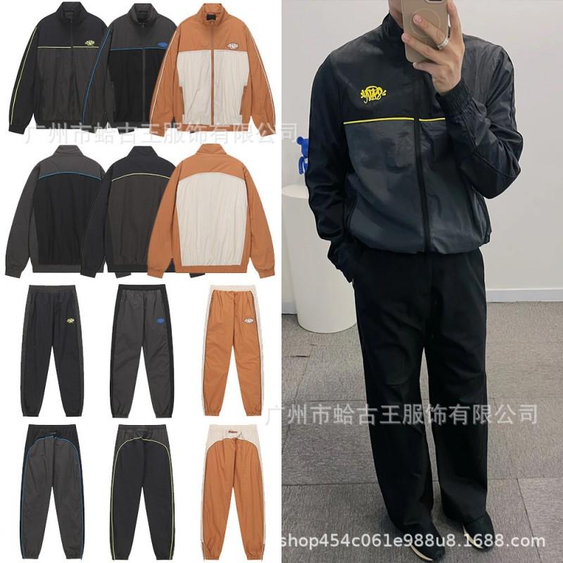 Mens Streetwear Oversized Cotton Blend Zip-Up Jacket Jogger Pants Set Casual Urban Outfit