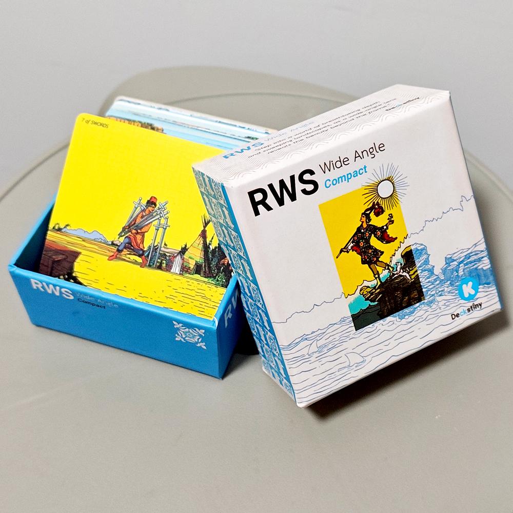 RWS Wide Angle Tarot - Compact Edition 78 Pcs Cards + 2 Specials Frame Cards 7*7cm Double-embossed in Two-piece Rigid Box