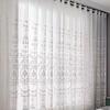 Contemporary White Embroidered Blackout Curtain for Living Room, Bedroom, and Balcony