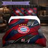 Bayern Munich Pattern 3 Pieces Bedding Set Soft Microfiber Duvet Cover with Pillow Cases for Bedroom