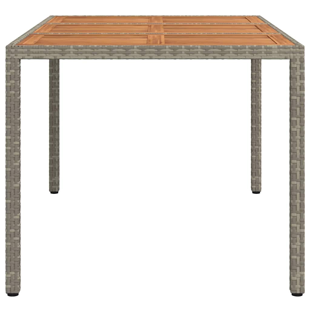Garden Table Gray 150 x 90 x 75 cm Poly Rattan