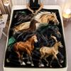 Pattern of galloping horses Flannel printed blanket suitable for all seasons suitable for living room office sofa and travel