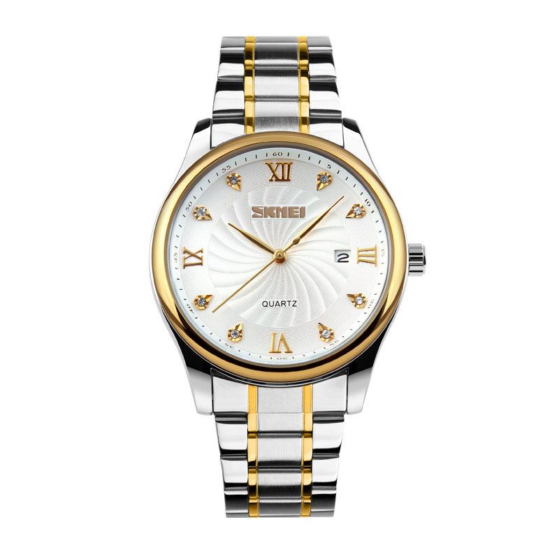 Горячая распродажа Moment Beauty Skmei Fashion Business стальной ремень часы мужские кварцевые часы мужские и женские парные часы