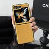 PU Leather Phone Case for Samsung Galaxy Z Flip 5 Flip5 ZFlip5 5G Hard Shell Plastic Shockproof Fall Prevention Cover