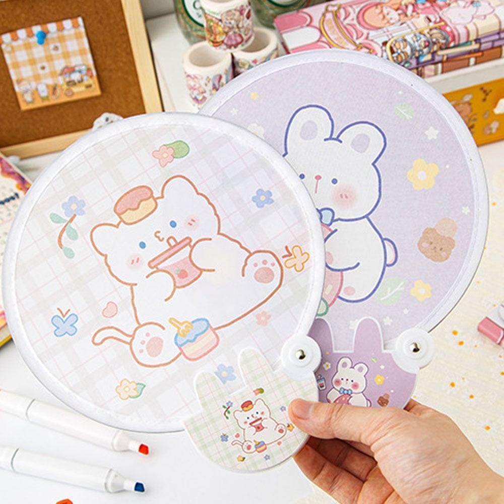 Пляжный газон Ручной веер Детский маленький веер Карманный маленький круглый веер Мини складной веер