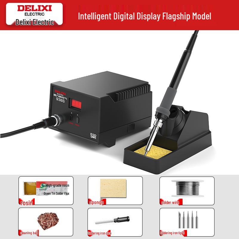 Регулируемая паяльная станция Delixi 936: Высокомощный паяльник с постоянной температурой для домашнего ремонта и сварки.
