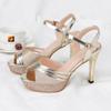 Women Sandals Summer Shoes Woman Dress Bling Weddging Silver High Heels Pumps Ladies  Zapatos Mujer 7217