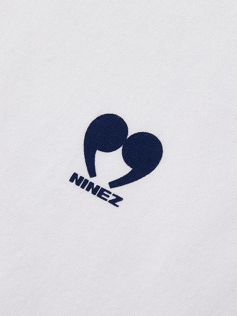 NINEZ Heart Comma Oversized Short Sleeve T-Shirt (White) 24Ts07