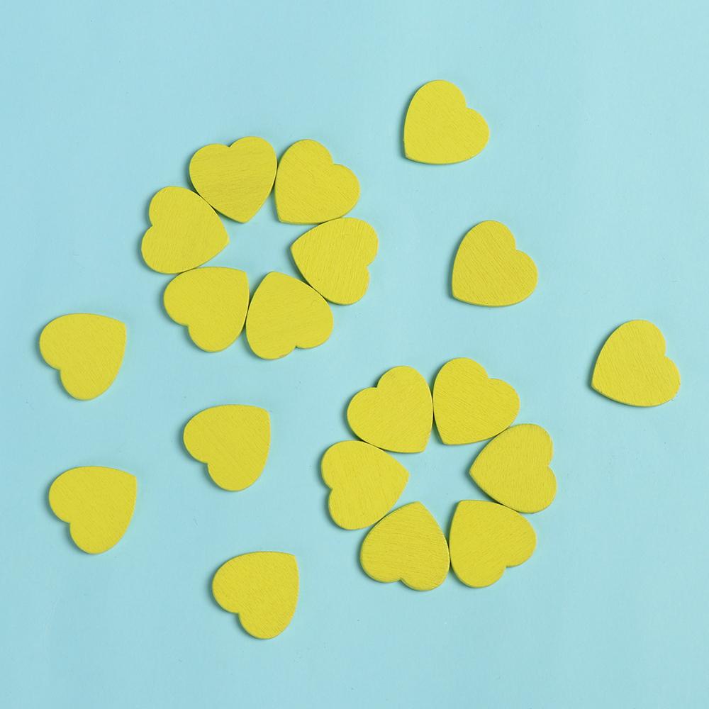 Party Decor DIY Wedding Ornaments Wooden Chips Confetti Slices Wood Crafts Hearts Shaped