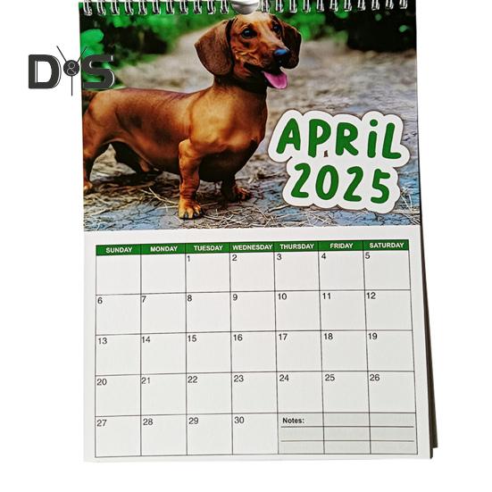 Настенный календарь 2025 года с рисунком собаки, настенный календарь, ежемесячный ежедневник, праздничный органайзер для домашнего офиса, декор