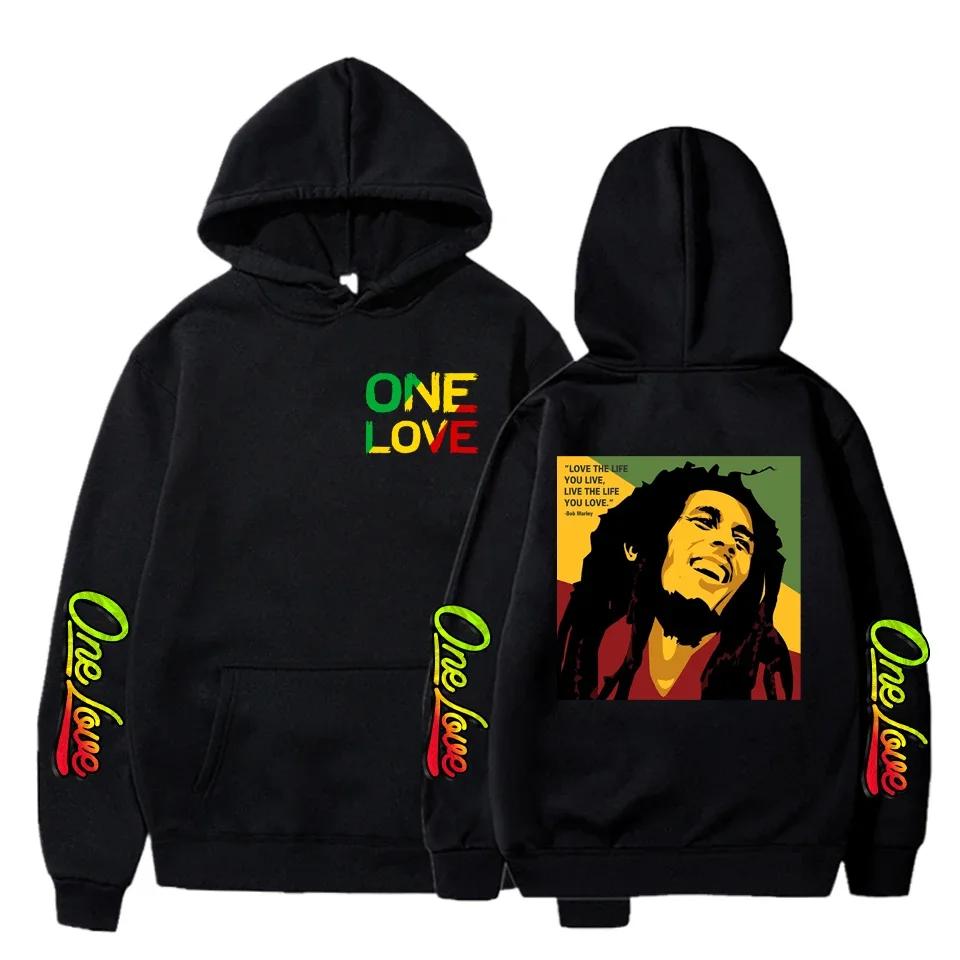 2025 New Model of the Alliance Bob Marley Rap Singer Hooded Sweatshirt Featuring Fashionable Prints Loose and Simple Design