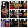 Чехол для телефона с эмблемой российского флага для iPhone 14 13 12 11 Pro MAX X XS Max XR Mini SE 7 8 Plus, черный чехол Funda Coque