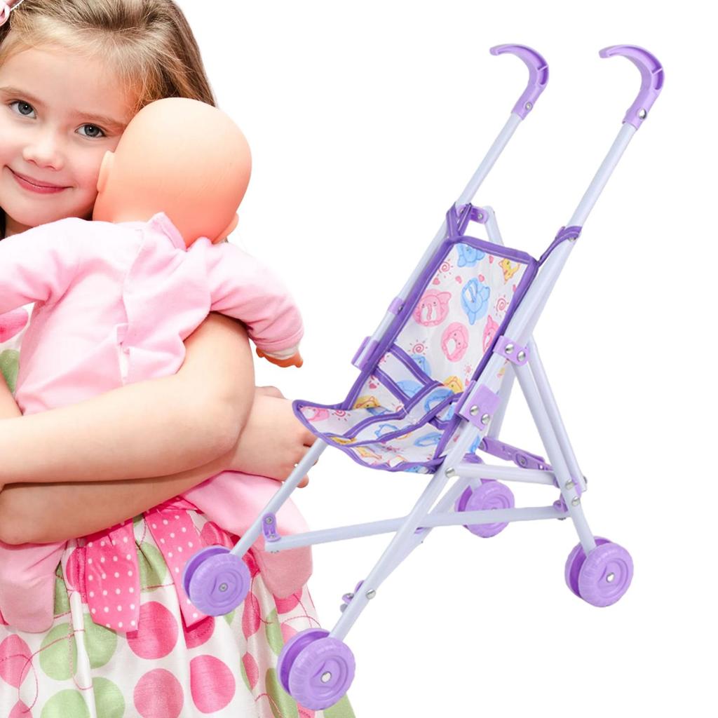 Kids Toy Doll Stroller Baby Walking Play Stroller Toy Pretend Doll Pram Dress Up Game Accessories for Home Easter Birthday New